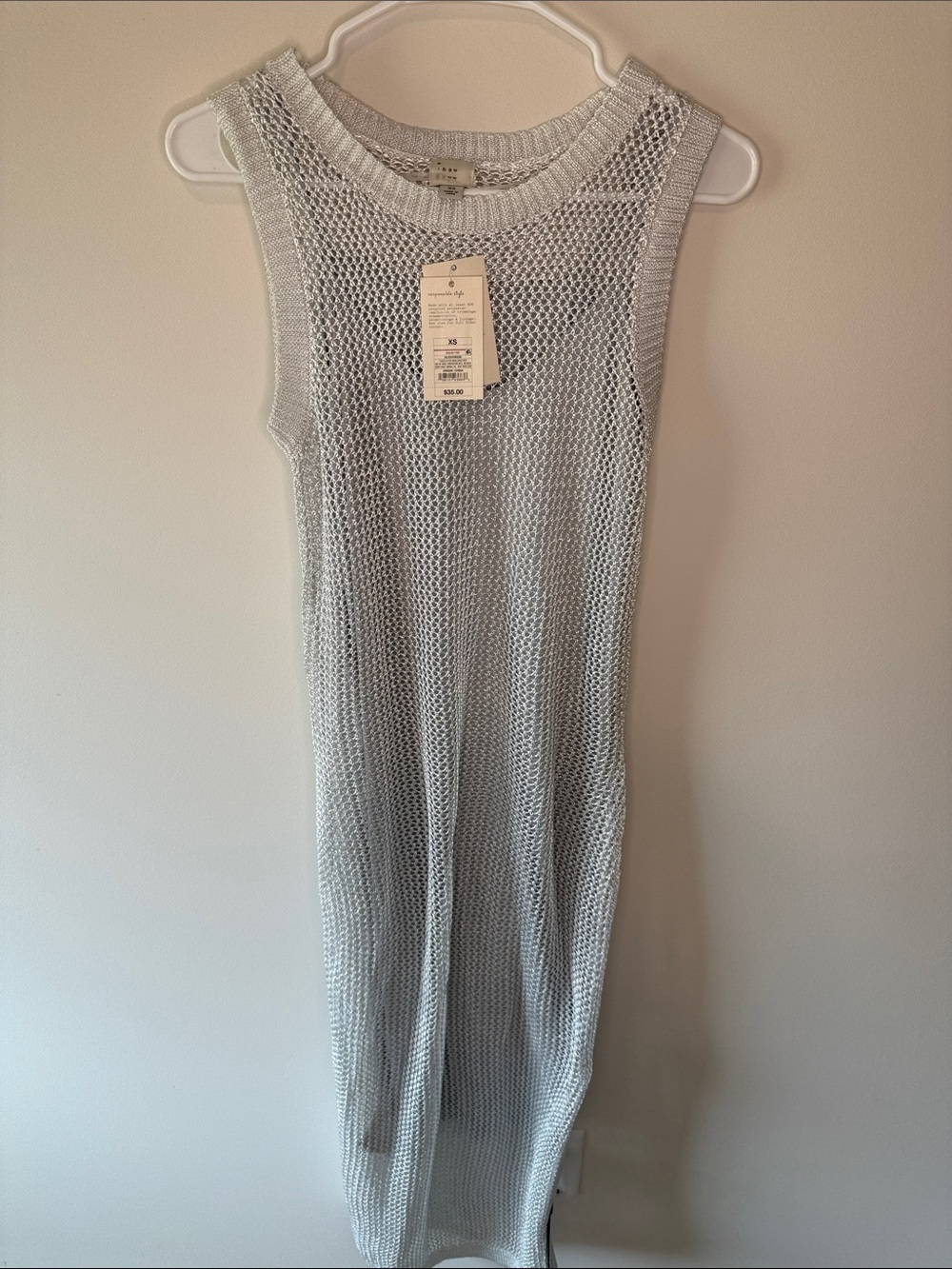 a new day Light Gray Open-Weave Sleeveless Maxi Dress